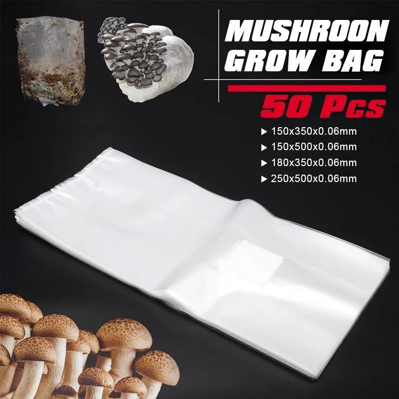 Grow Bag - 50Pcs PVC Mushroom Grow Bag Spawn