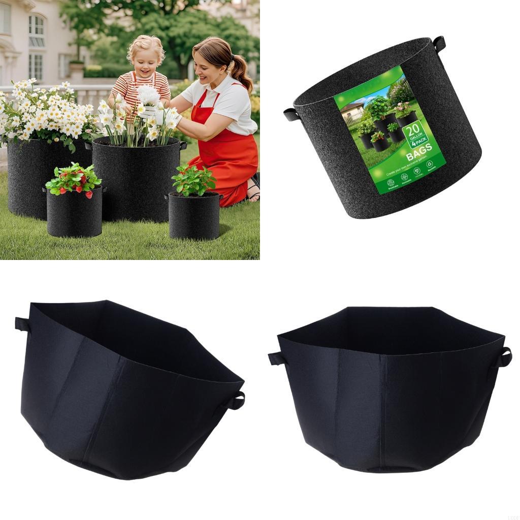 Grow Bag - 4x Reinforced Grow Pots Gardening Bags