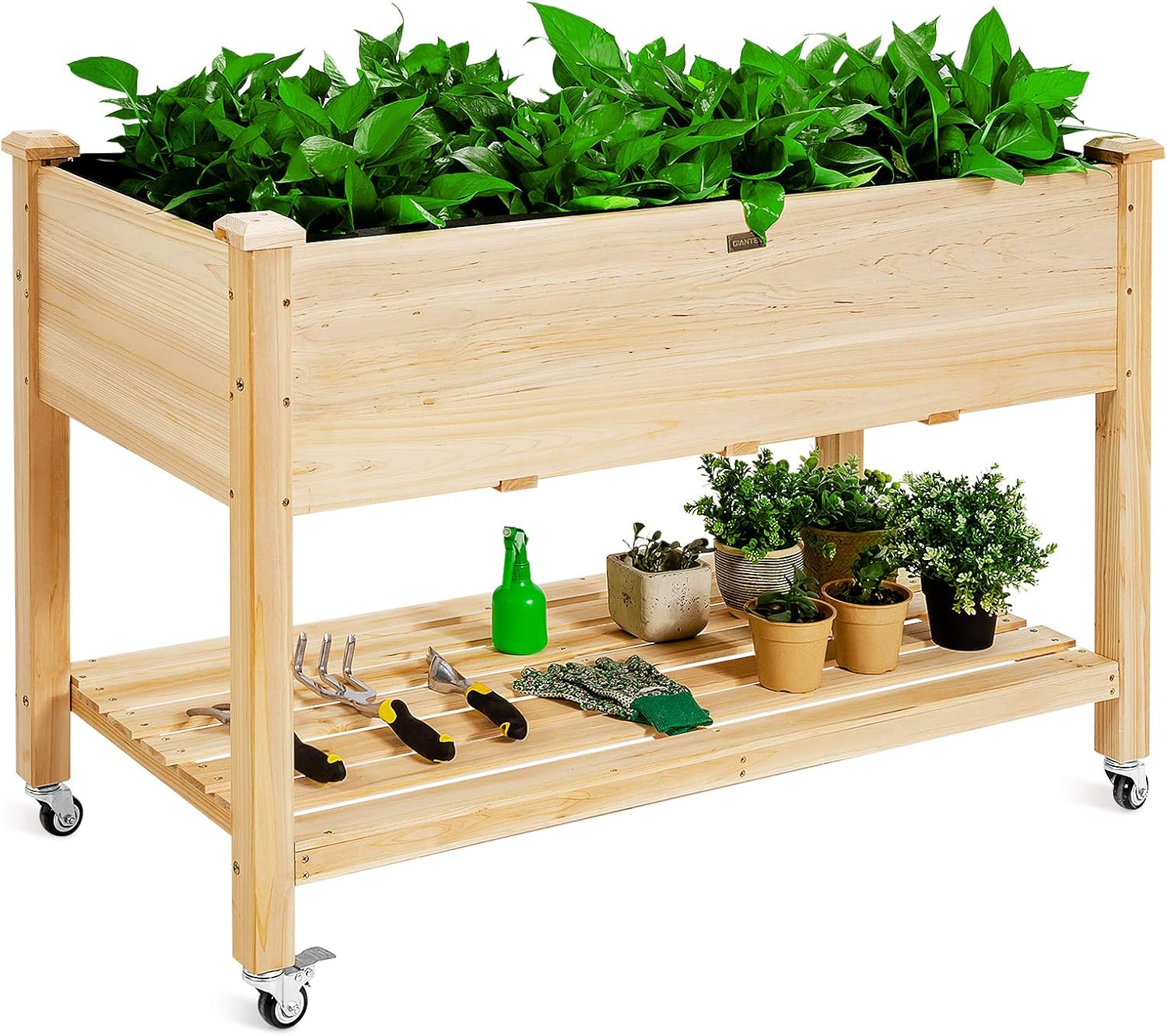 Raised Garden Bed - Wooden Raised Garden Bed on Wheels