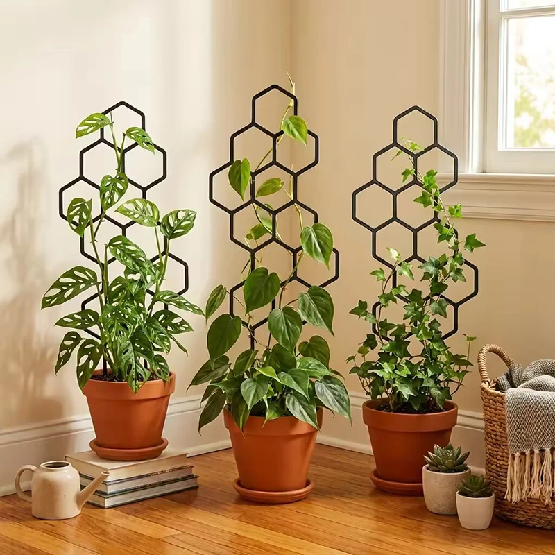 Indoor Herb Garden - 2/4pcs Honeycomb Design Plant Trellis Plastic