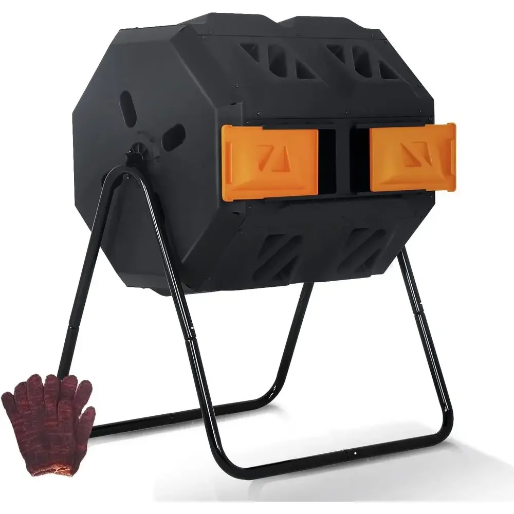Compost Bin - Dual Chamber 43 Gallon Rotating Outdoor