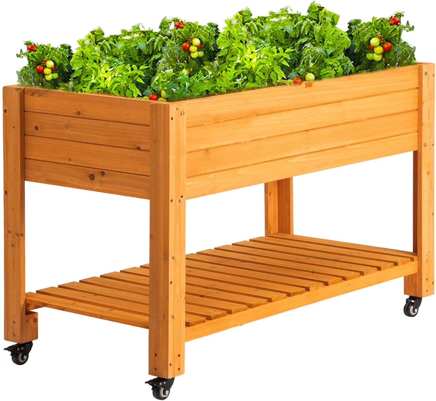 Mobile Wooden Elevated Raised  - Raised Garden Bed review and price