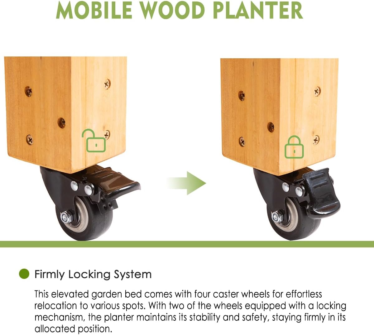 Mobile Wooden Elevated Raised  - Raised Garden Bed review and price