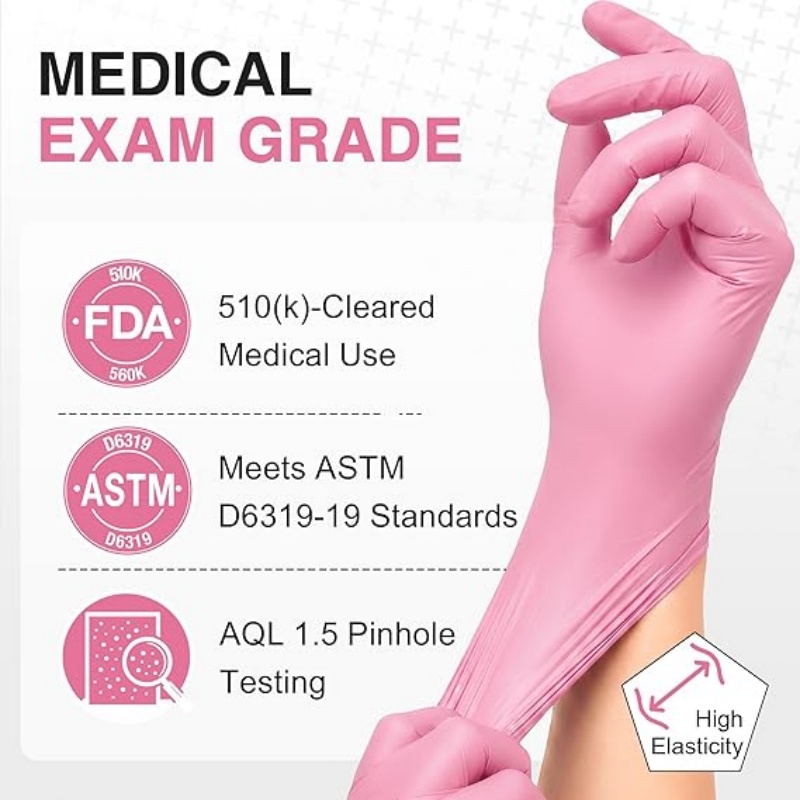 Pink Nitrile Disposable Gloves - Garden Gloves review and price
