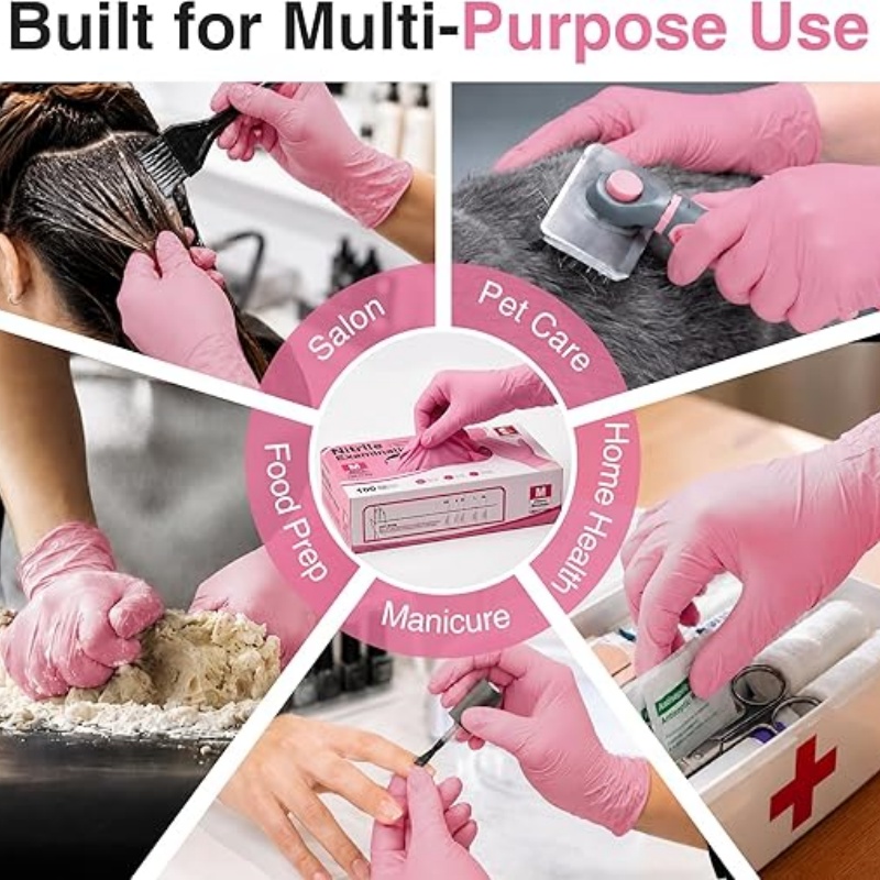 Pink Nitrile Disposable Gloves - Garden Gloves review and price