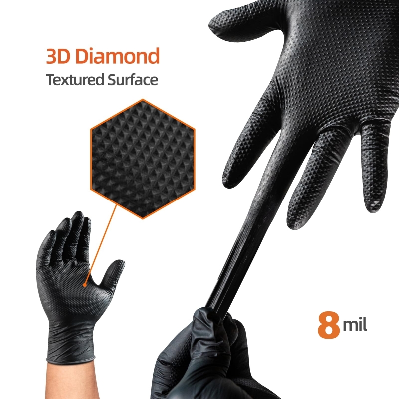 8Mil Heavy Duty Black Nitrile  - Garden Gloves review and price
