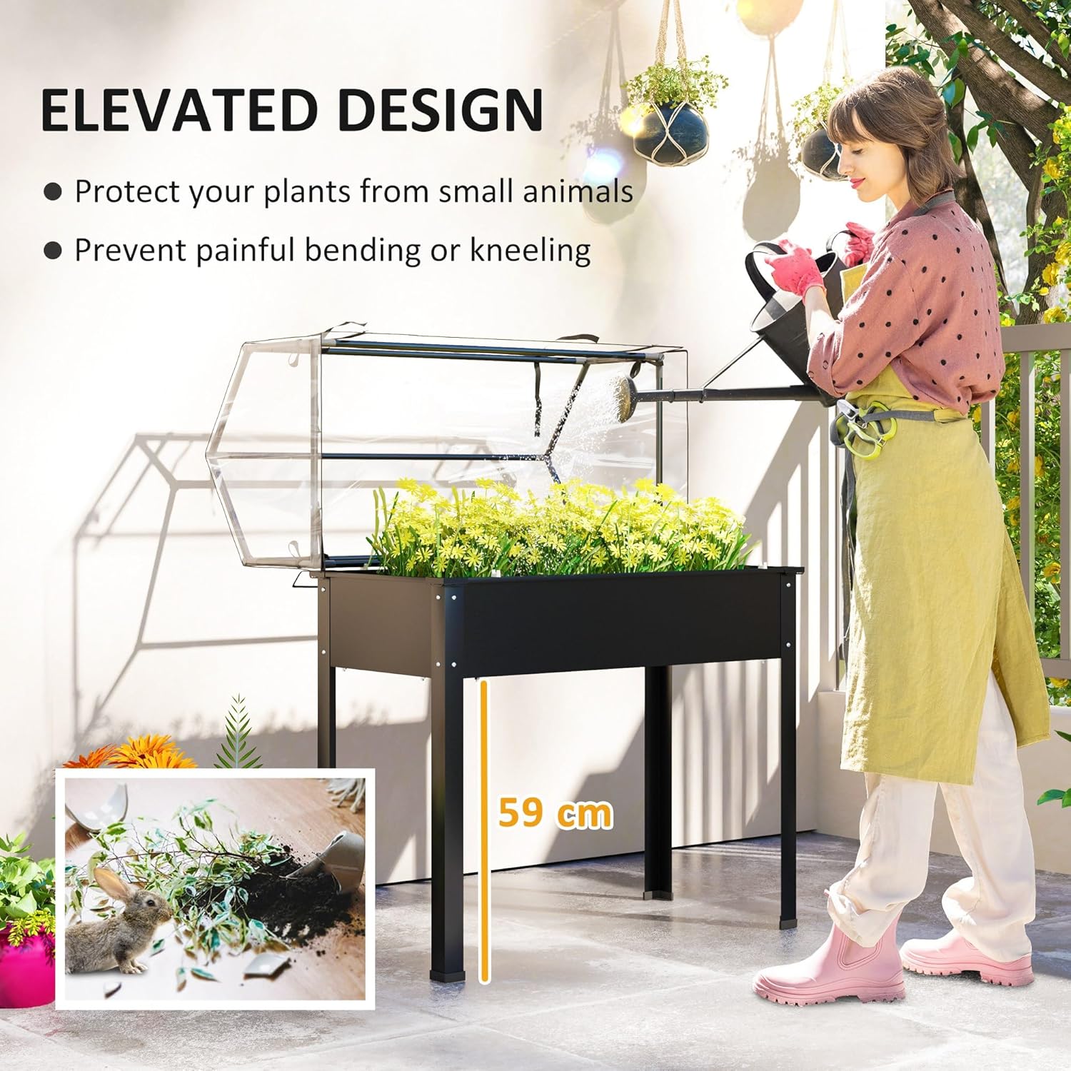 Outdoor Use - Black Raised Gar - Raised Garden Bed review and price
