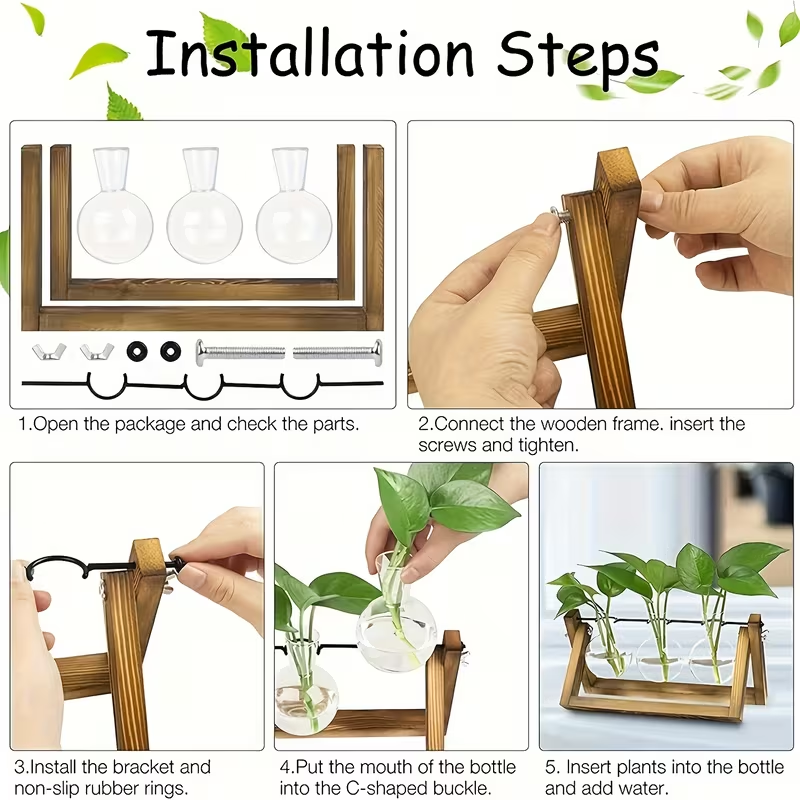 Wooden Stand Hydroponic Plant  - Hydroponic Kit review and price