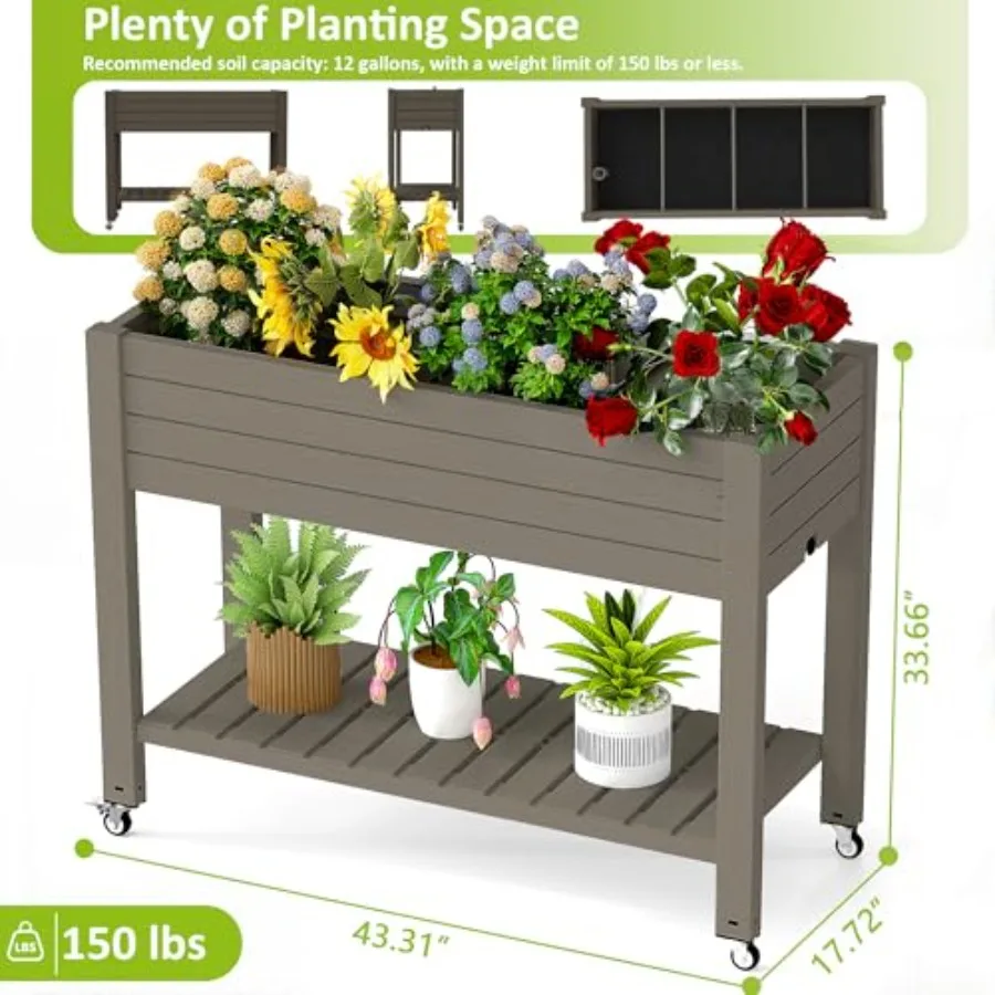 Raised Garden Bed with Legs, 3 - Self Watering Planter review and price