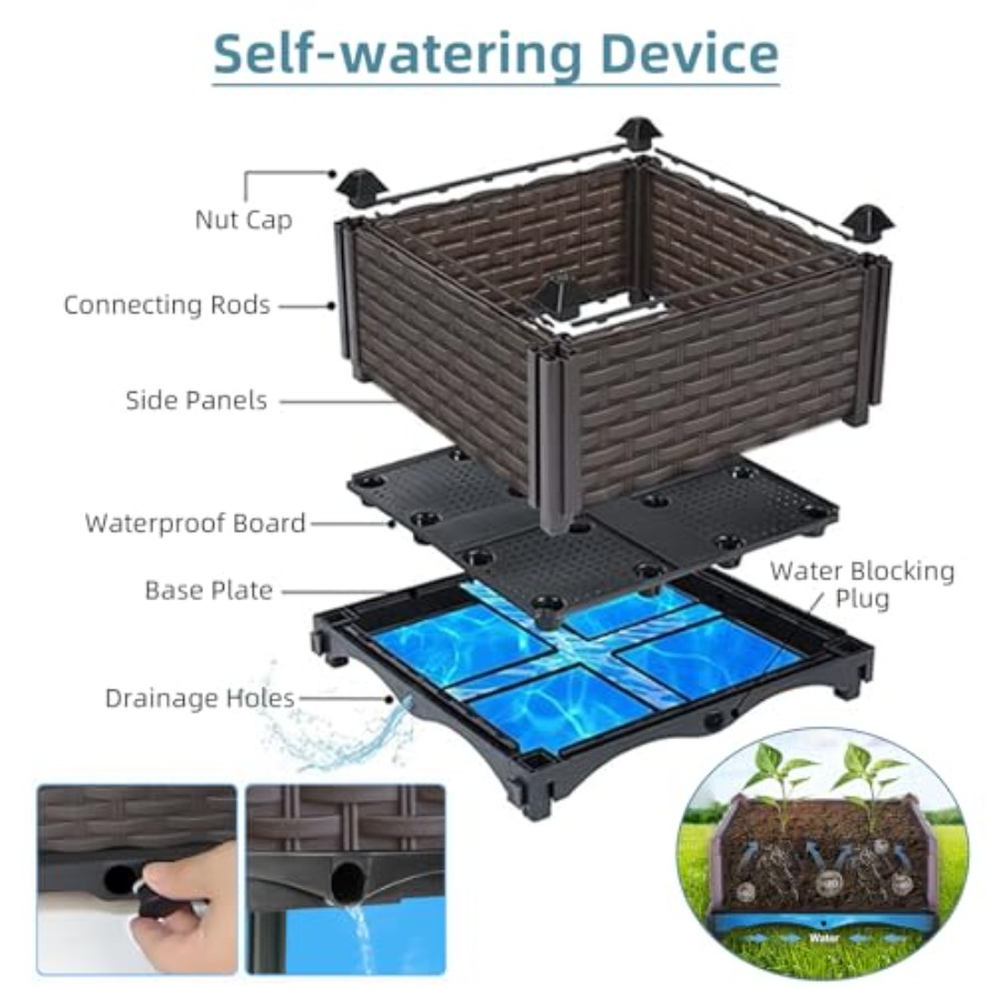 Outdoor self-watering raised p - Self Watering Planter review and price