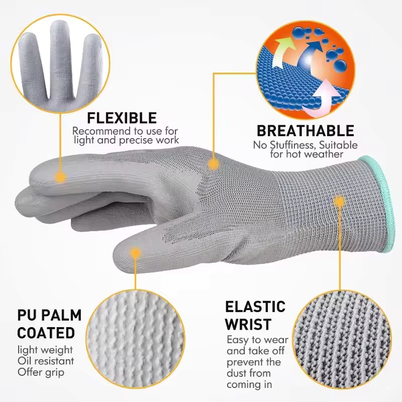 20PCS Safety Work Gloves PU Pa - Garden Gloves review and price
