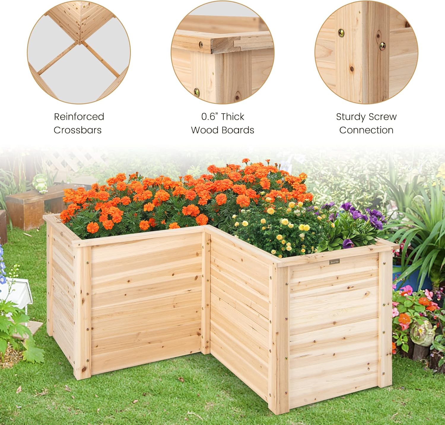 Outdoor Solid Wood Raised Gard - Raised Garden Bed review and price