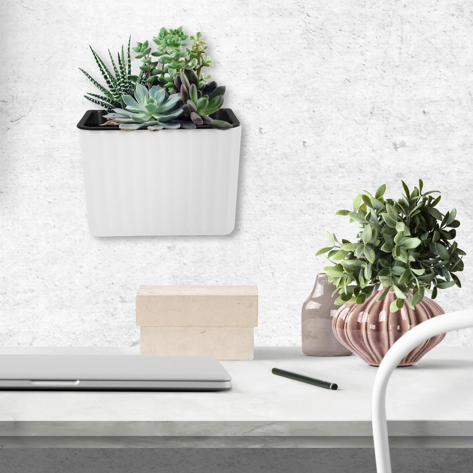 2Pcs Wall Mount Flower Pots Se - Self Watering Planter review and price