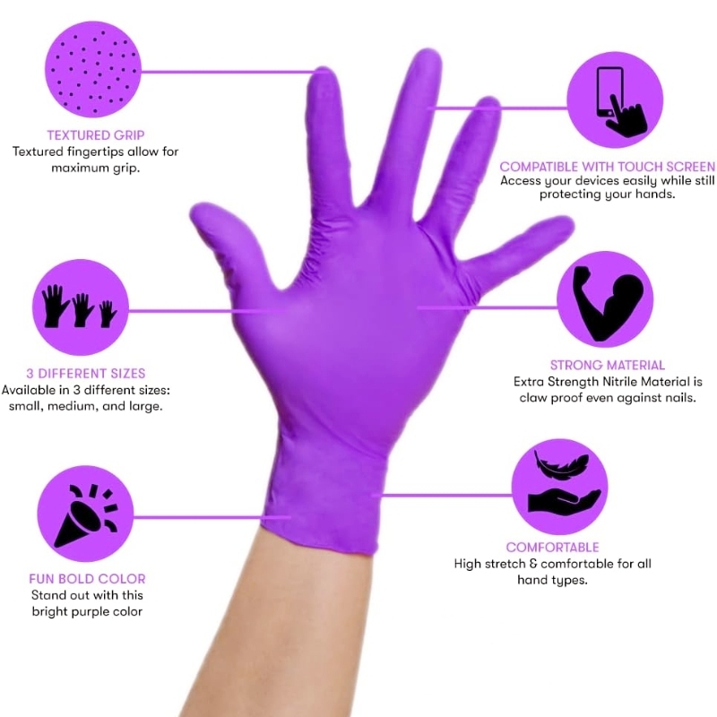 50/100PCS Violet Nitrile Glove - Garden Gloves review and price