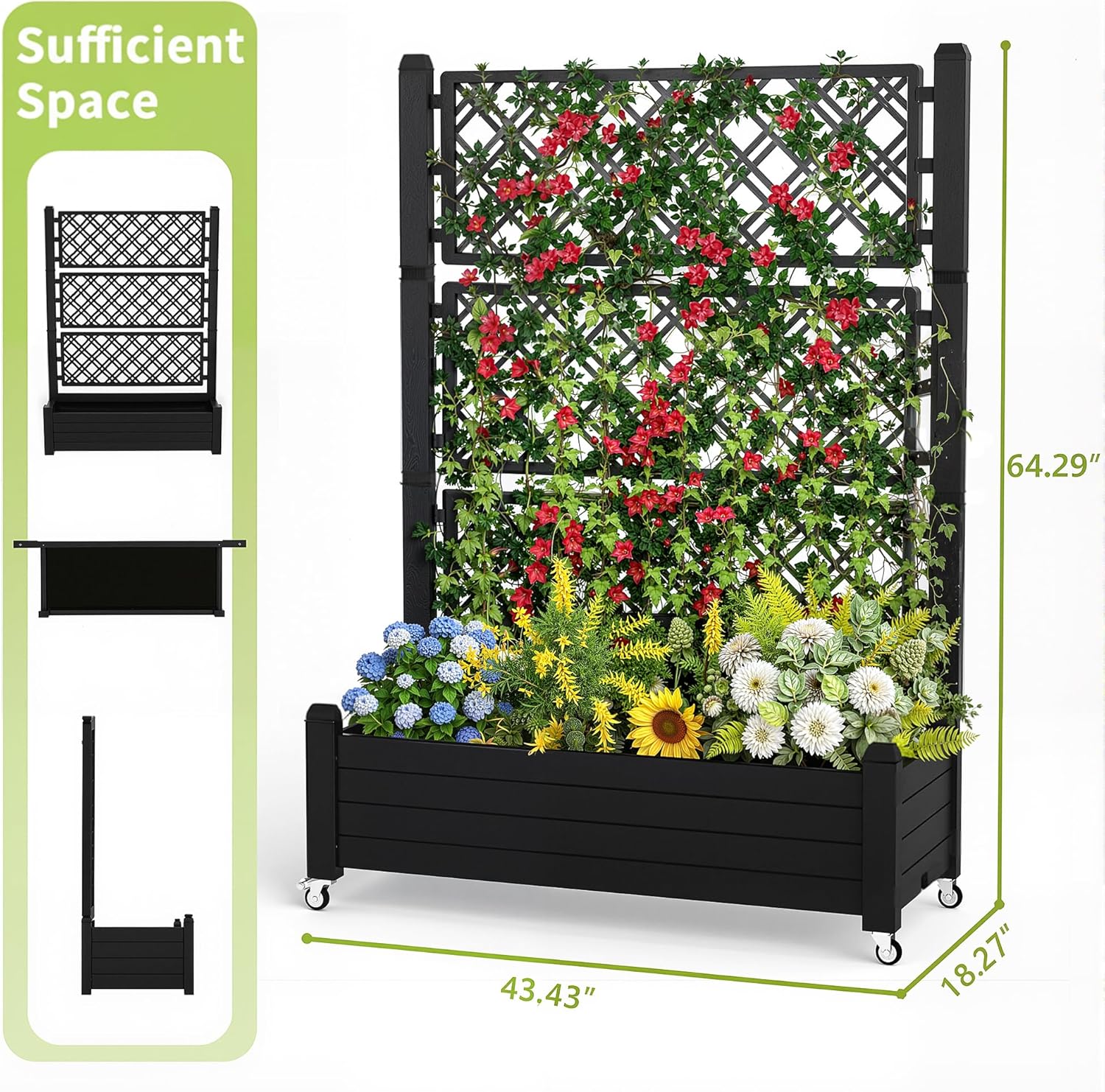 Raised Garden Bed with Trellis - Self Watering Planter review and price