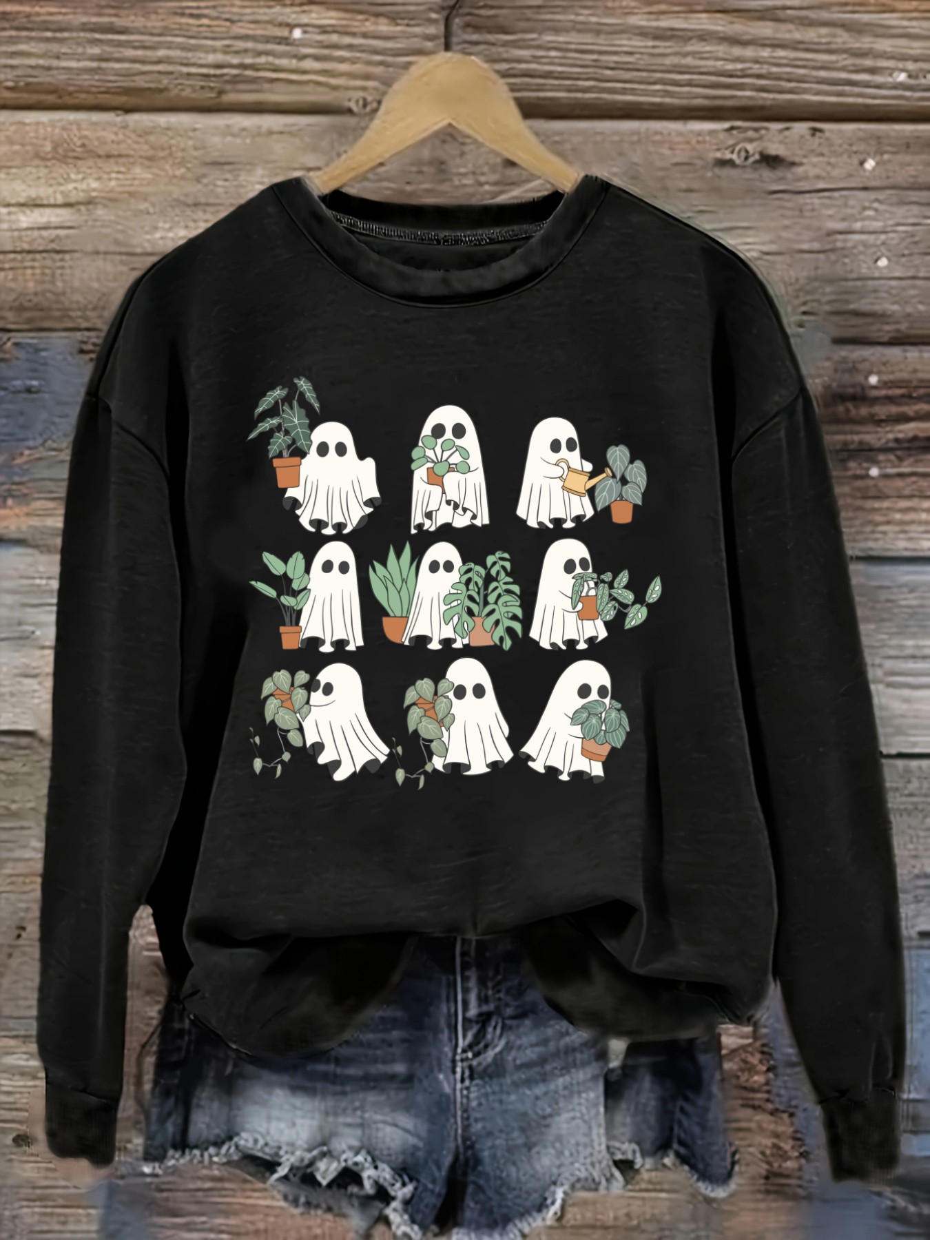 Women's Casual Long Sleeve Cre - Plant Pot review and price