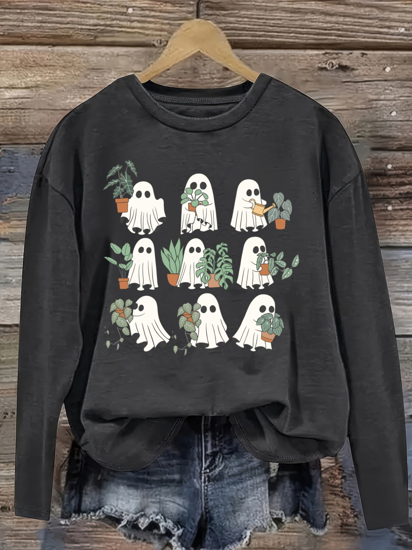 Women's Casual Long Sleeve Cre - Plant Pot review and price