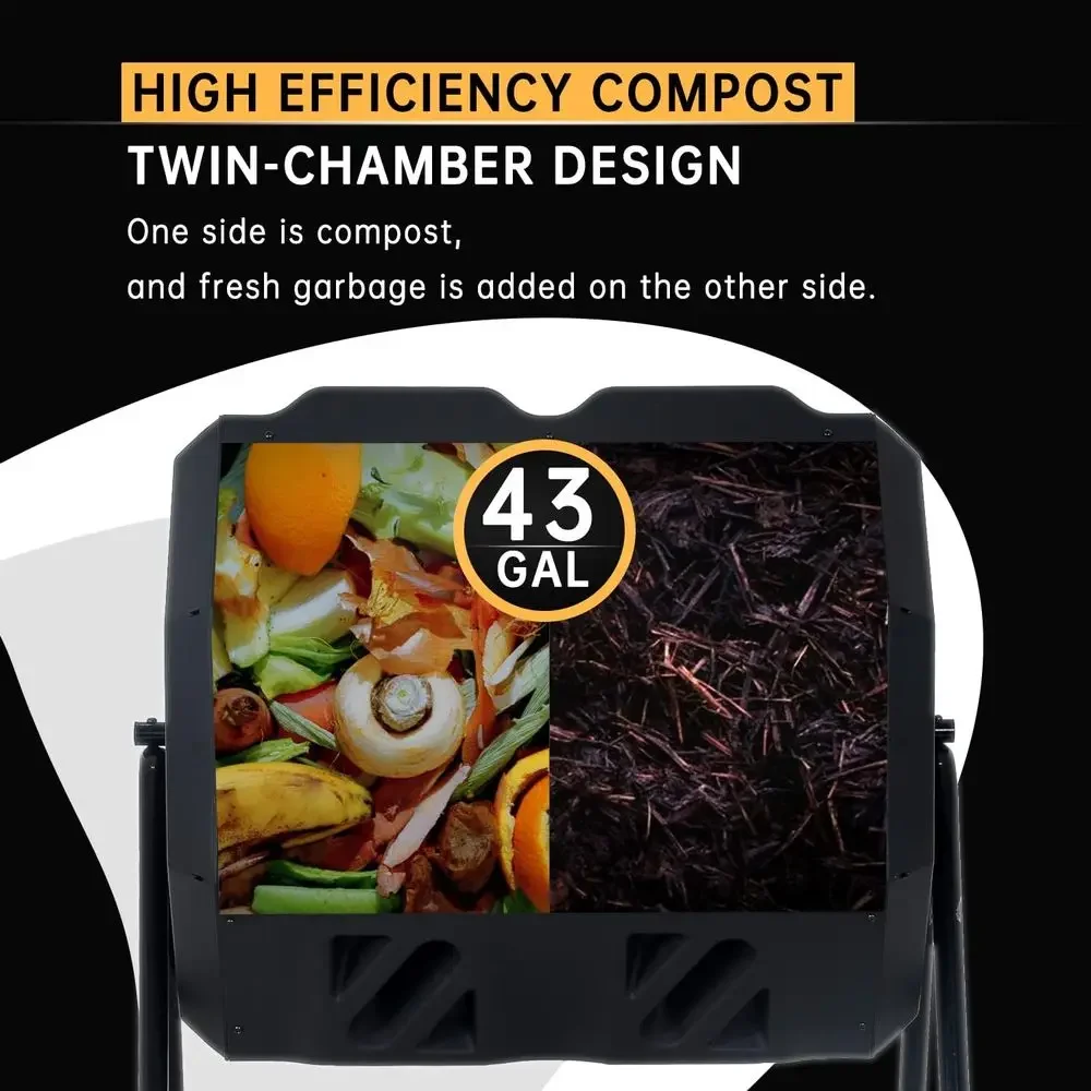 Dual Chamber 43 Gallon Rotatin - Compost Bin review and price