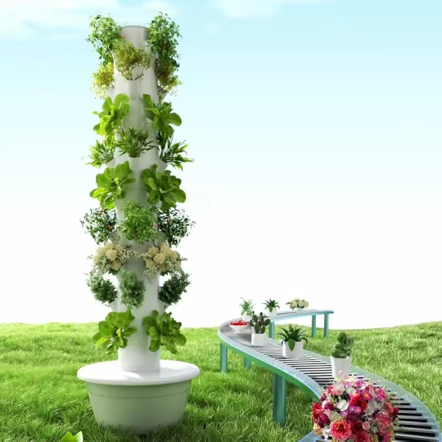 Vertical Hydroponic Grow Tower - Vertical Planter review and price